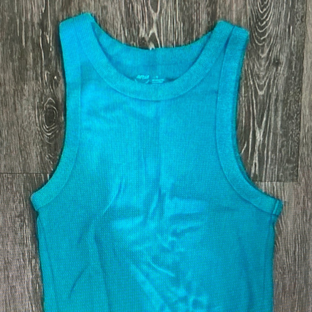 aerie Bright Teal Ribbed Tank Top